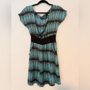 Boutique Dress - Final Touch Teal and Black Mini Dress - Size Small